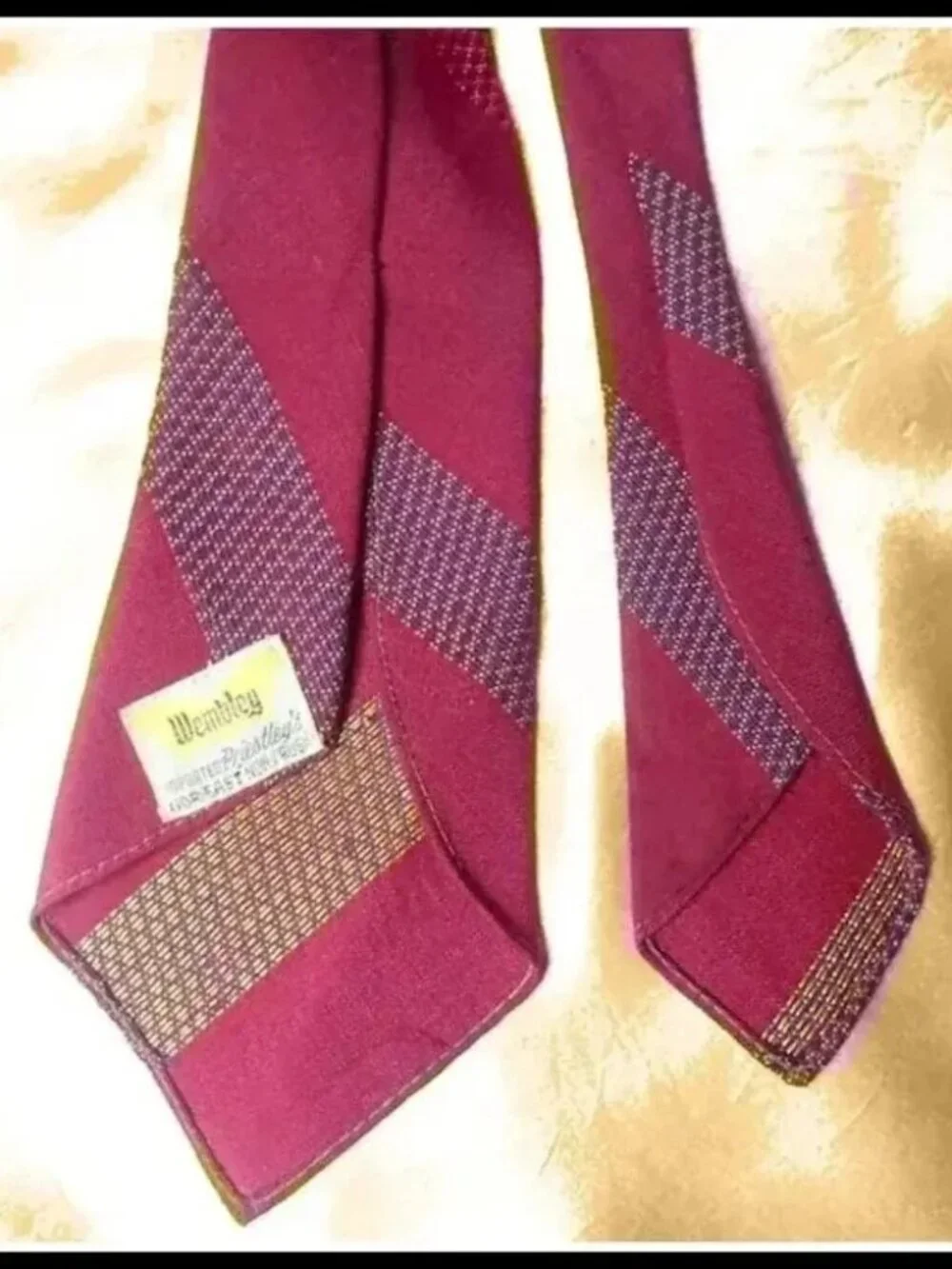 Wide Red Necktie Dark Red, 50s Wembley Tie ~ Synth Pop Vintage